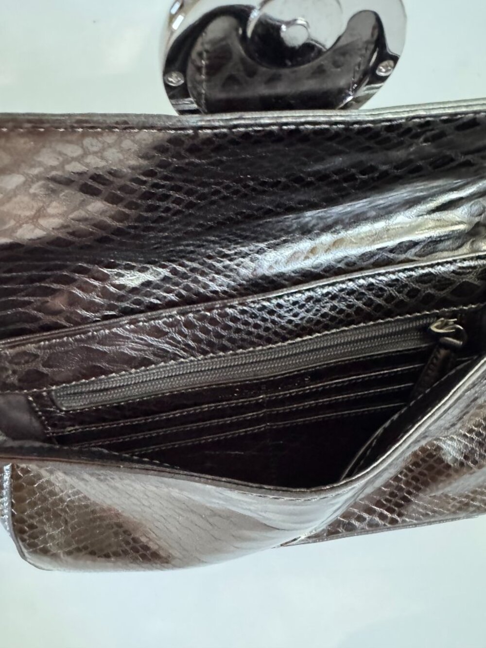 Michael Kors Metallic Python Embossed Shoulder Bag - Picture 5 of 12